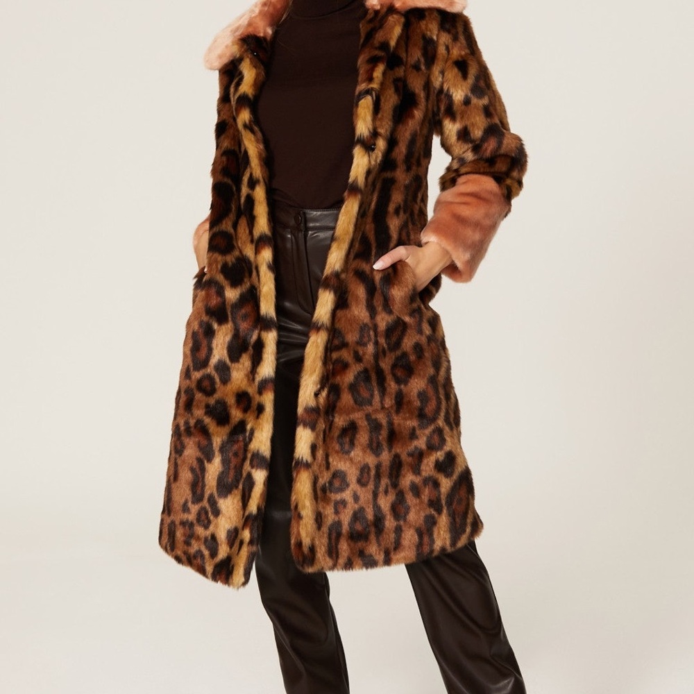 Unreal Fur Free People Faux Animal Coat- Medium